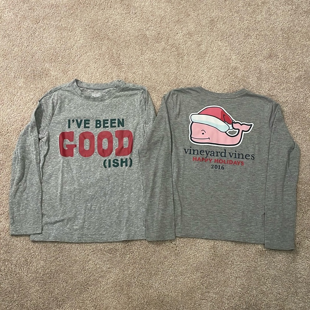 Boys Christmas Long Sleeved Tees - Set of 2